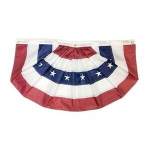 Patriotic Bunting Banner American Flag Fan  36in American USA Pleated Americana